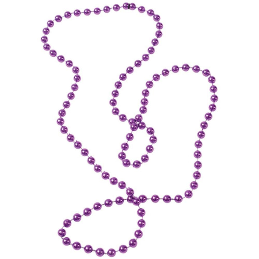 Dozen Metallic Bead Necklaces-Purple