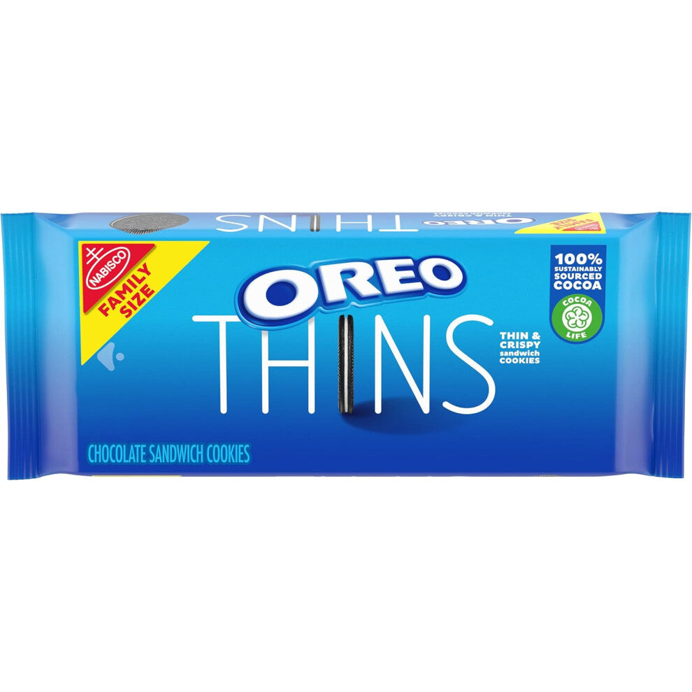 Oreo Thins Chocolate Sandwich Cookies - Family Size, 13.1 oz - Crisp, Delicate Treat for Sharing