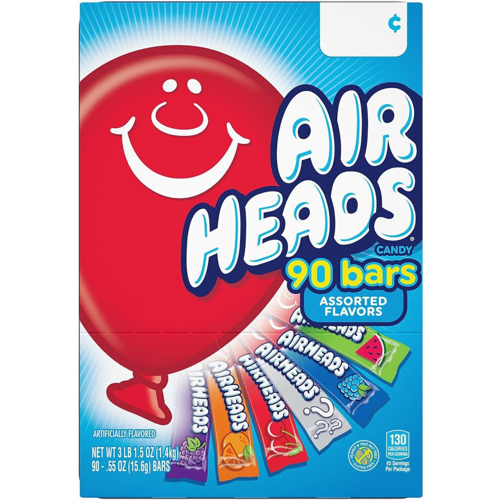 Air Heads Assorted Flavors Chewy Candy - 3lb (90 Bars)