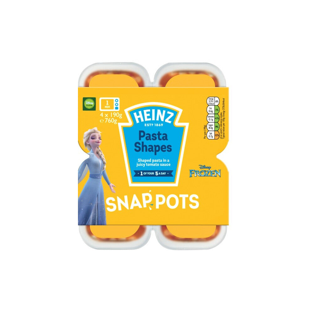 Heinz Disney Frozen Pasta Shapes Snap Pots 4x190g