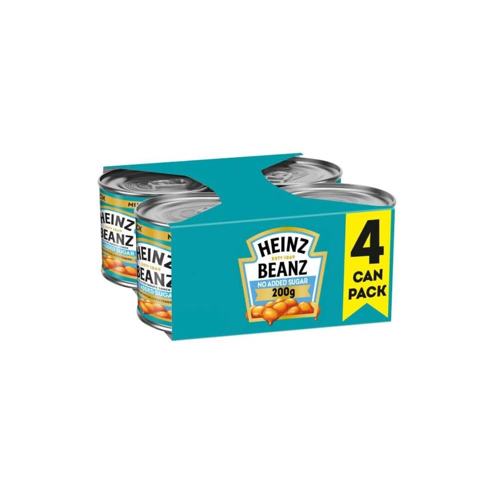 Heinz Baked Beans No Added Sugar in a Rich Tomato Sauce  4x200g