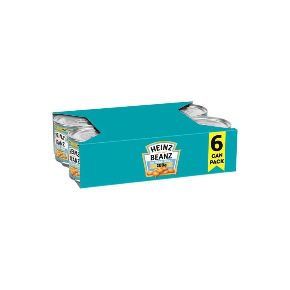 Heinz Baked Beans No Added Sugar in a Rich Tomato Sauce 6x200g