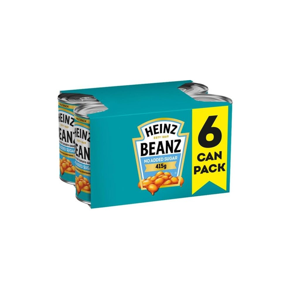 Heinz No Added Sugar Baked Beans in a Rich Tomato Sauce 6 x 415g