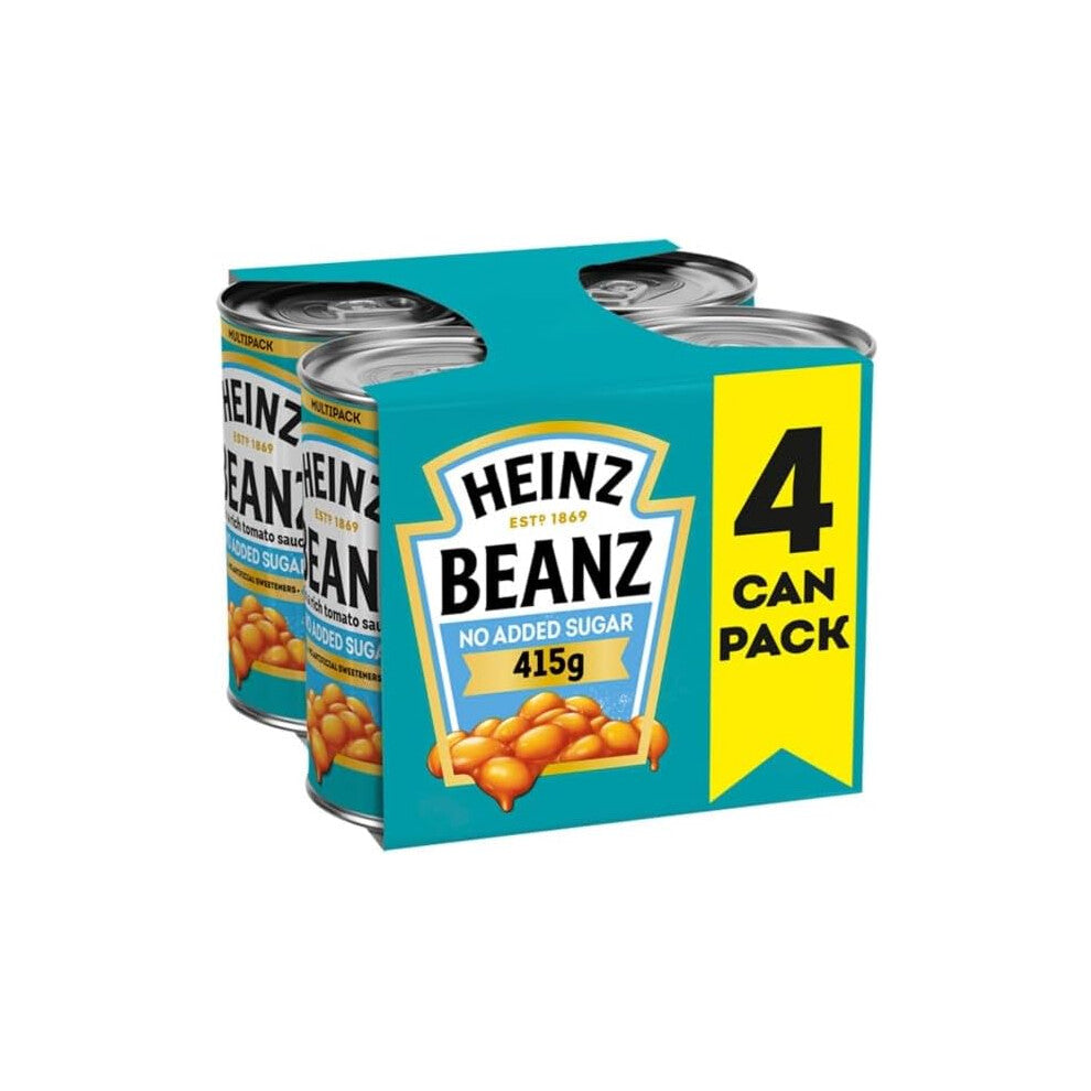 Heinz No Added Sugar Baked Beans in a Rich Tomato Sauce 4 x 415g