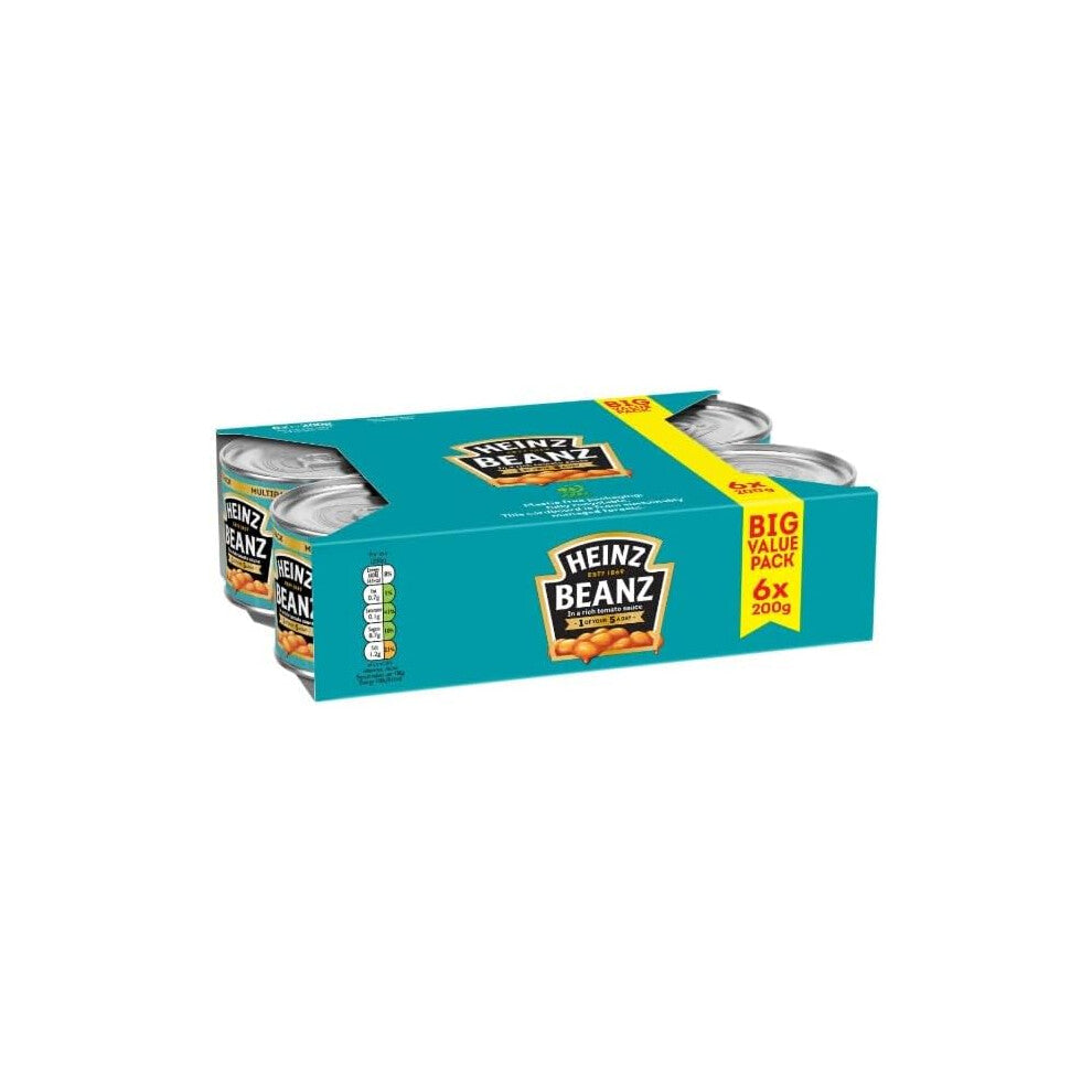 Heinz Baked Beans in a Rich Tomato Sauce 6x200g