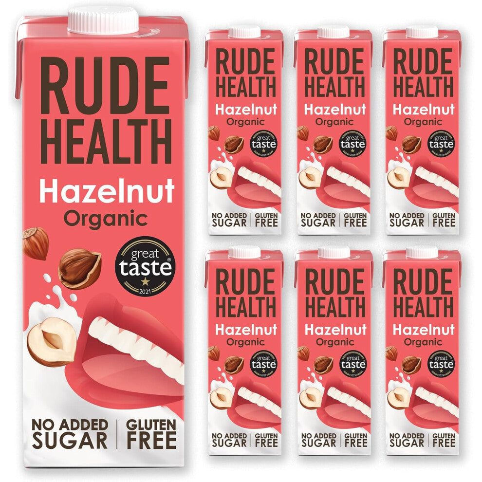 Rude Health 6 Litre Organic Hazelnut Dairy-Alt Milk 100%Natural Lactose Dairy&Gluten-Free Unsweetened Award Winning Healthy Vegan 100%Recyclable Pack