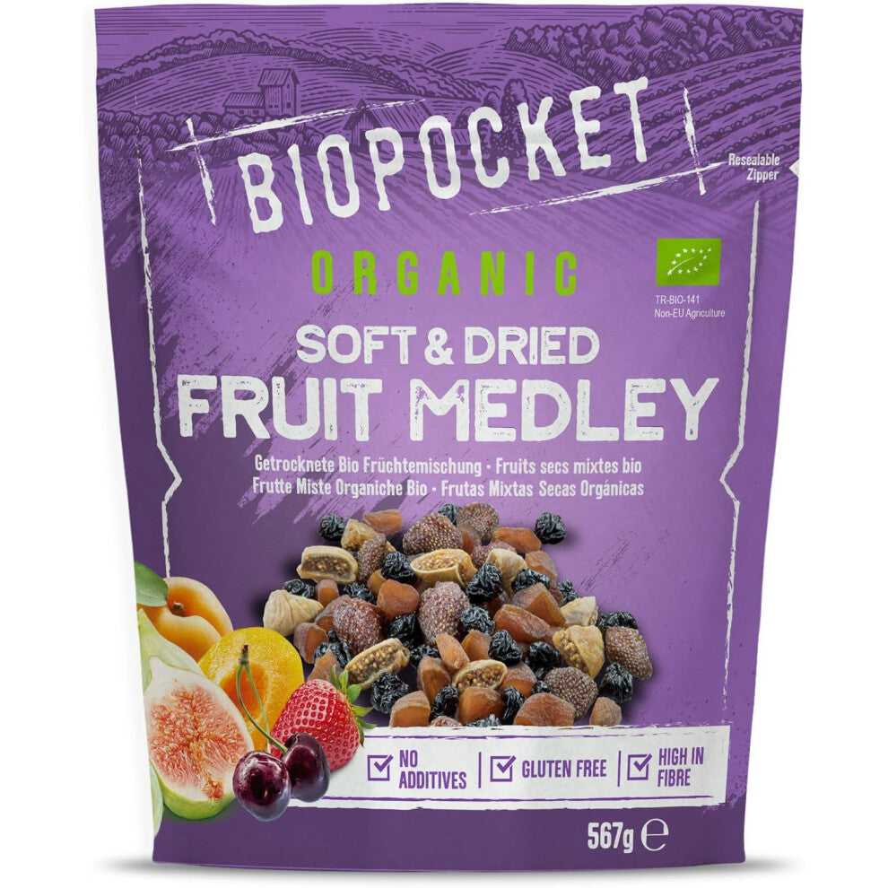 Biopocket Organic Dried Fruit Medley, 567 g