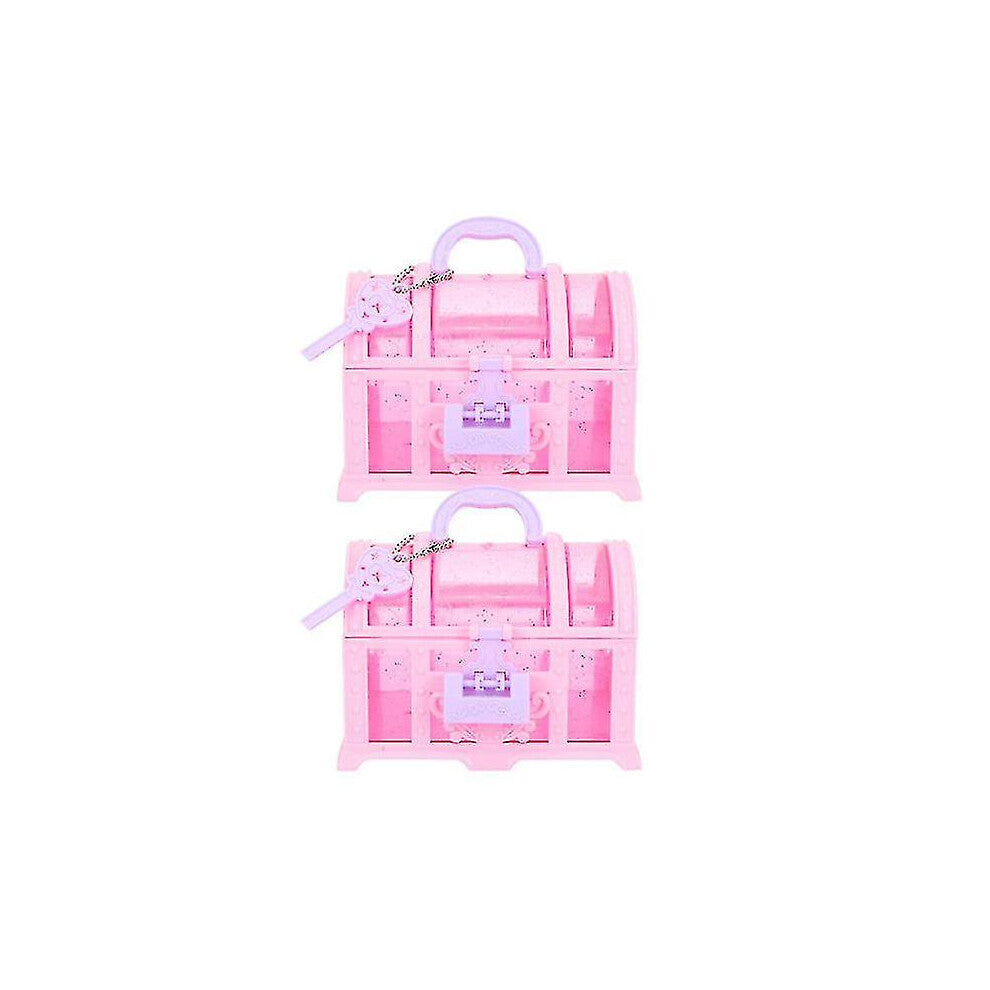 2pcs Girls Treasure Box Toys Little Girl Makeup Box Table Jewelry Organizer