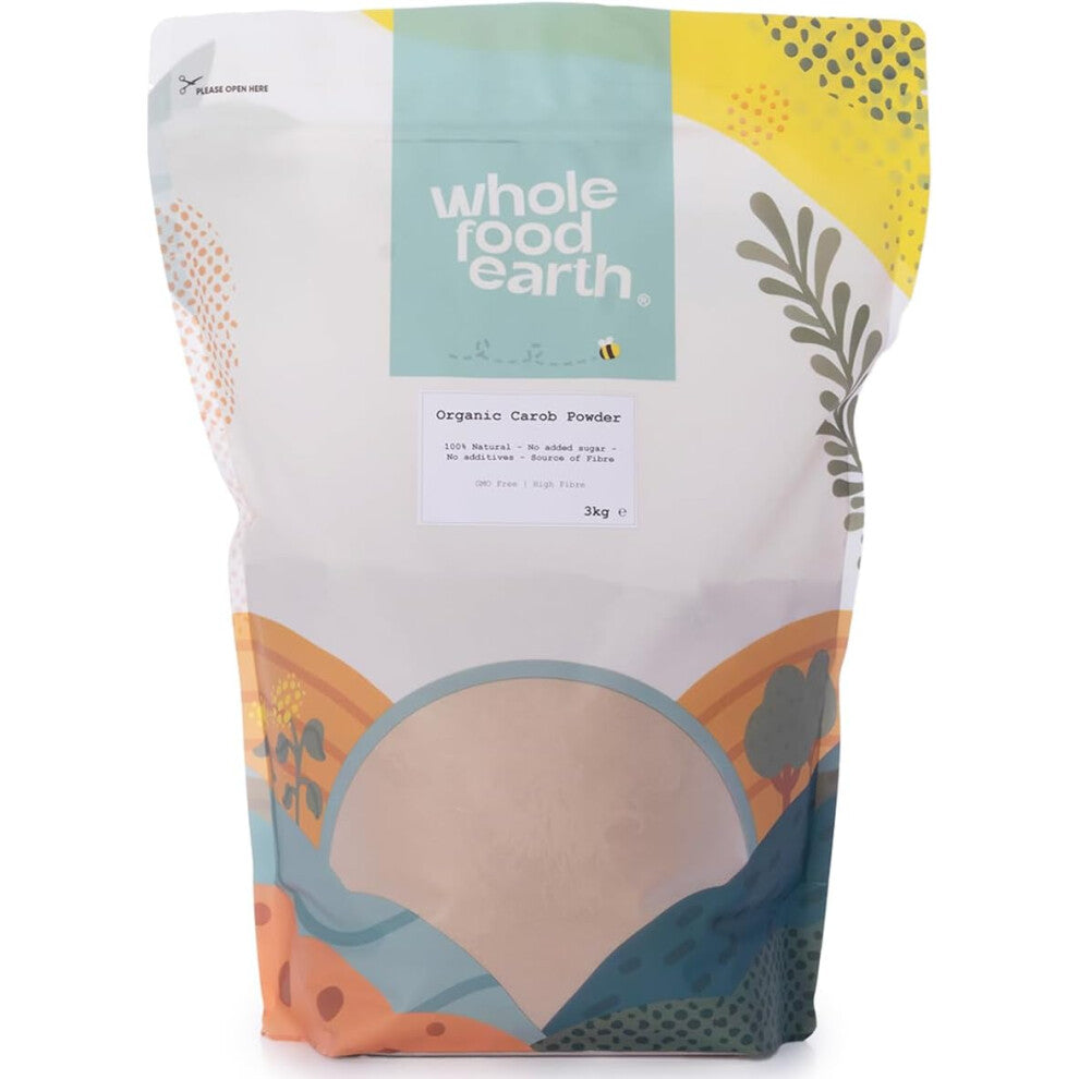 Wholefood Earth Organic Carob Powder 3kg Vegan | GMO Free | High Fibre | Certified Organic