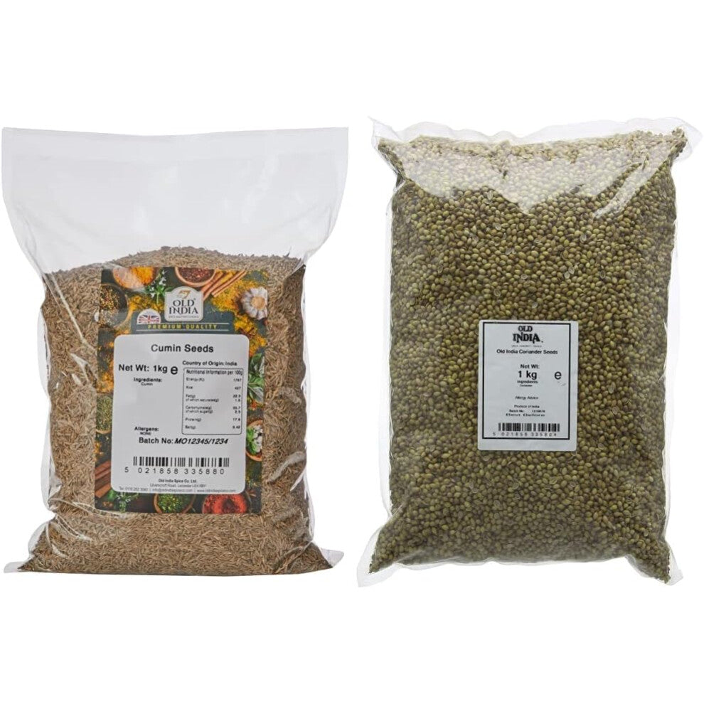 Old India Cumin Seeds Indian 1Kg & Coriander Seeds 1 Kg