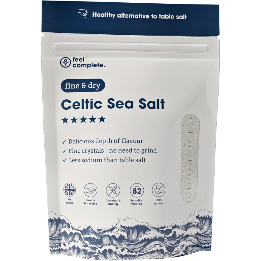 Feel Complete 400g Fine & Dry Celtic Salt No Grinding Needed Celtic Salt Organic Approved 82 Essential Minerals Healthy Celtic Sea Salt Organic