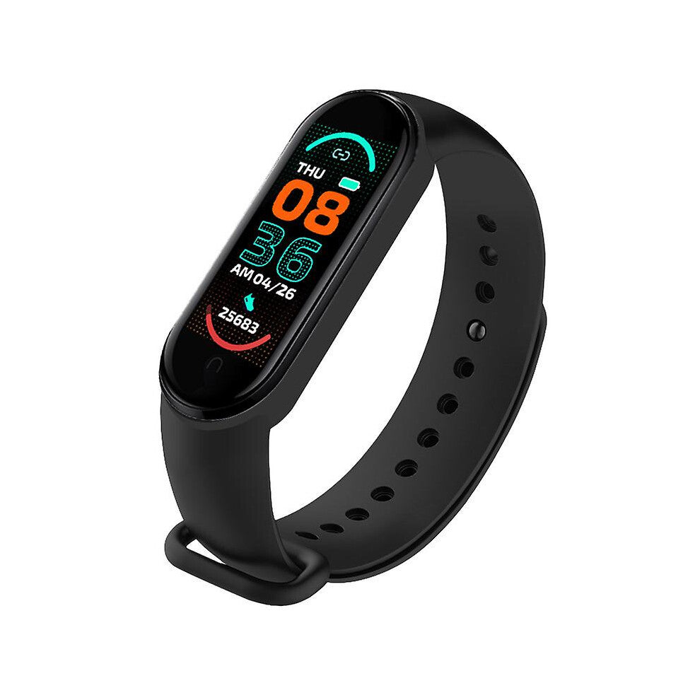 (Black) Smart Bracelet Multi-function Heart Rate Blood Pressure Monitor Step Music Sleep Monitoring M6 Smart Fitness Sports Watch