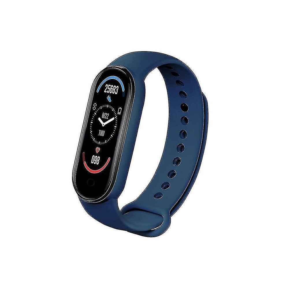 (blue) 2021 Mi Band 6 Smart Bracelet Watch Fitness Tracker Sport Smartband Blood Pressure