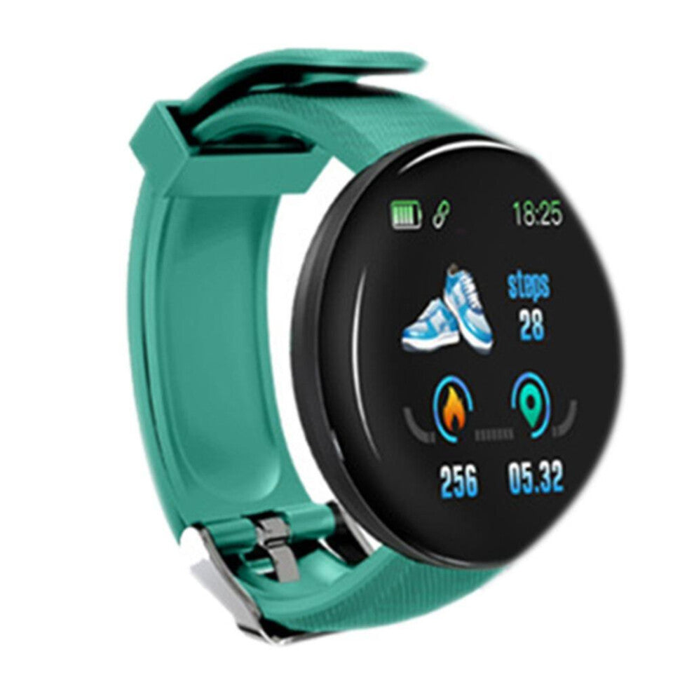 (Green) D18 Round Screen For Smart Bracelet Color Screen Sleep Monitoring Waterproof