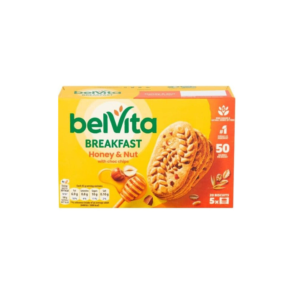 (Pack Of 6) Belvita Breakfast Honey & Nut with Choc Chips 225g
