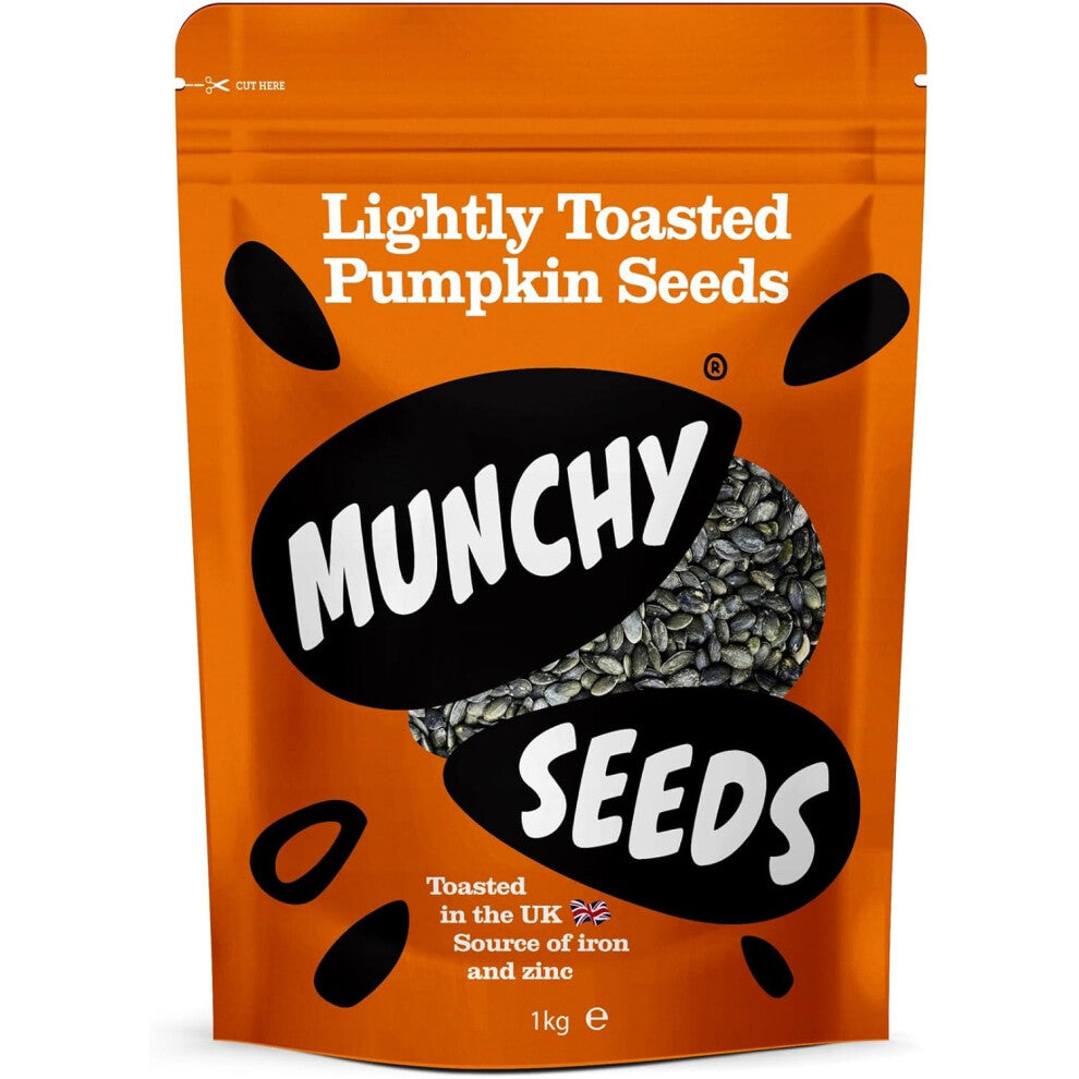 (1kg (Pumpkin Seeds)) Munchy Seeds Lightly Toasted 3 Seed Mix, Pumpkin Seeds, Sunflower Seeds & Flaxseed, Free from Nuts, Seeds for Baking, Breakfast