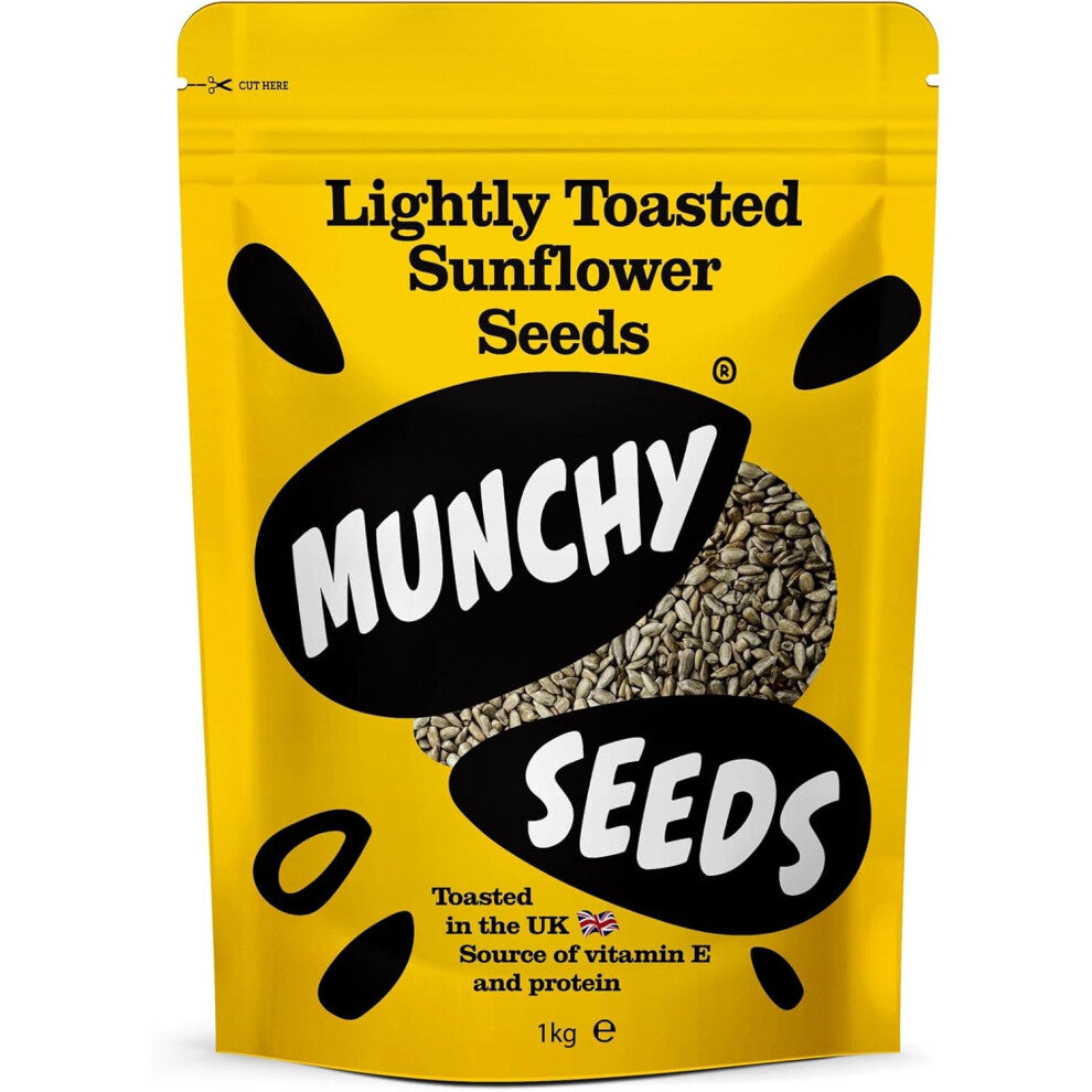 (1kg (Sunflower Seeds)) Munchy Seeds Lightly Toasted 3 Seed Mix, Pumpkin Seeds, Sunflower Seeds & Flaxseed, Free from Nuts, Seeds for Baking, Breakfas