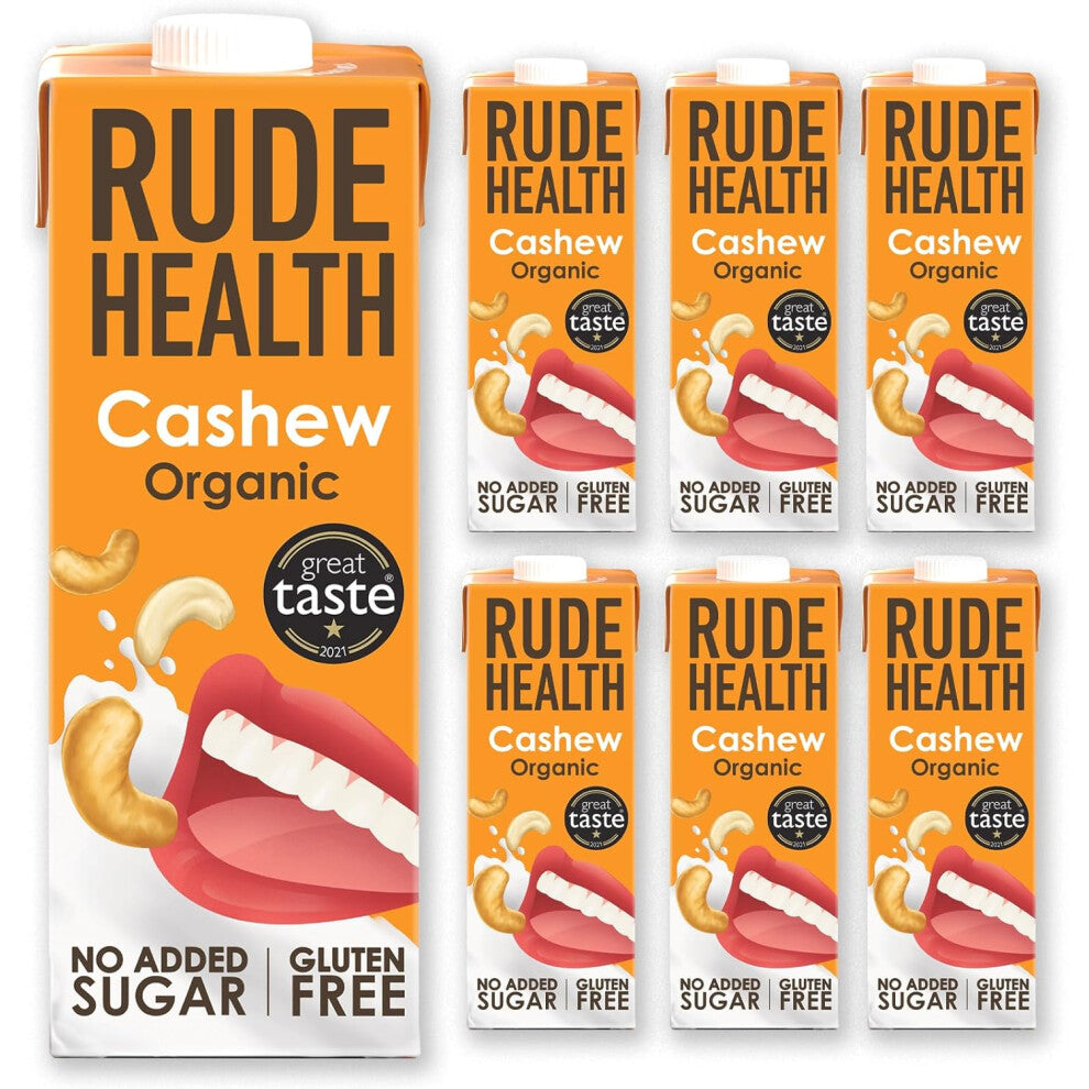 (Rude Health 6 x 1 Litre Organic Cashew Dairy-Alt Milk, 100% Natural Organic Drink, Lactose Free, Dairy Free & Gluten-Fre) Rude Health 6 x 1 100% Natu