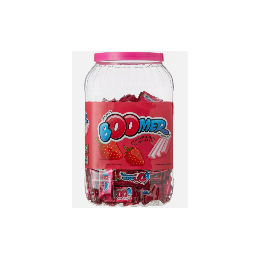 Boomer Bubble Gum Jar Strawberry Flavoured ChewingLongLastingSweetness