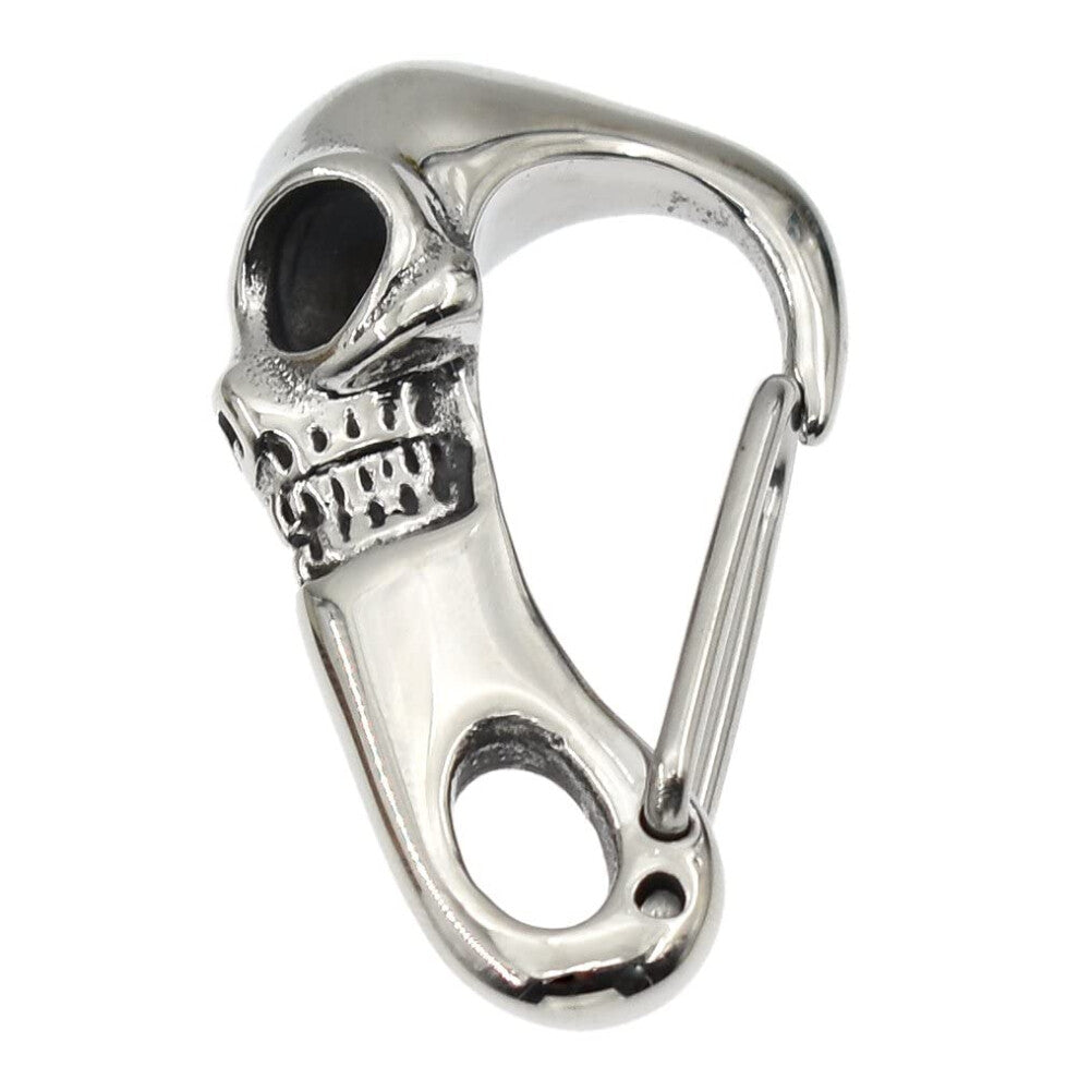 Heavy Metal Skull Key Clasp Carabiner Biker Stainless Steel Keychain