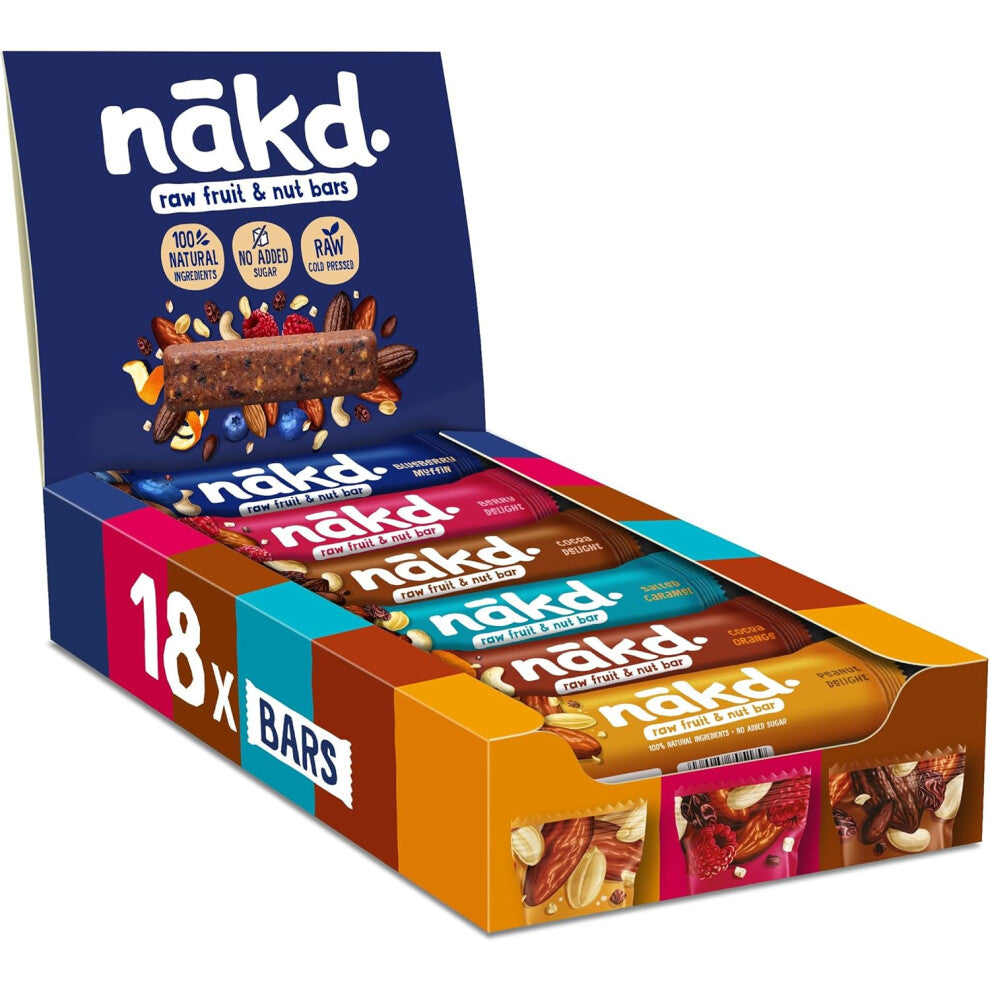 Nakd Fruit & Nut Bar Vegan Healthy Snack Gluten Free  35g x 18 bars