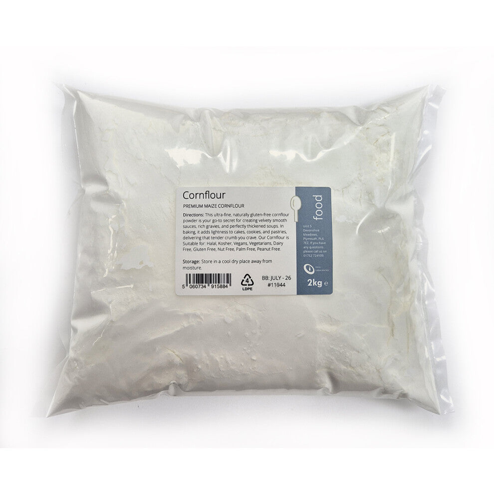 Cornflour 2kg – Ultra Fine Maize Cornstarch – Premium Quality, Gluten-Free Thickener for Sauces, Gravies & Baking