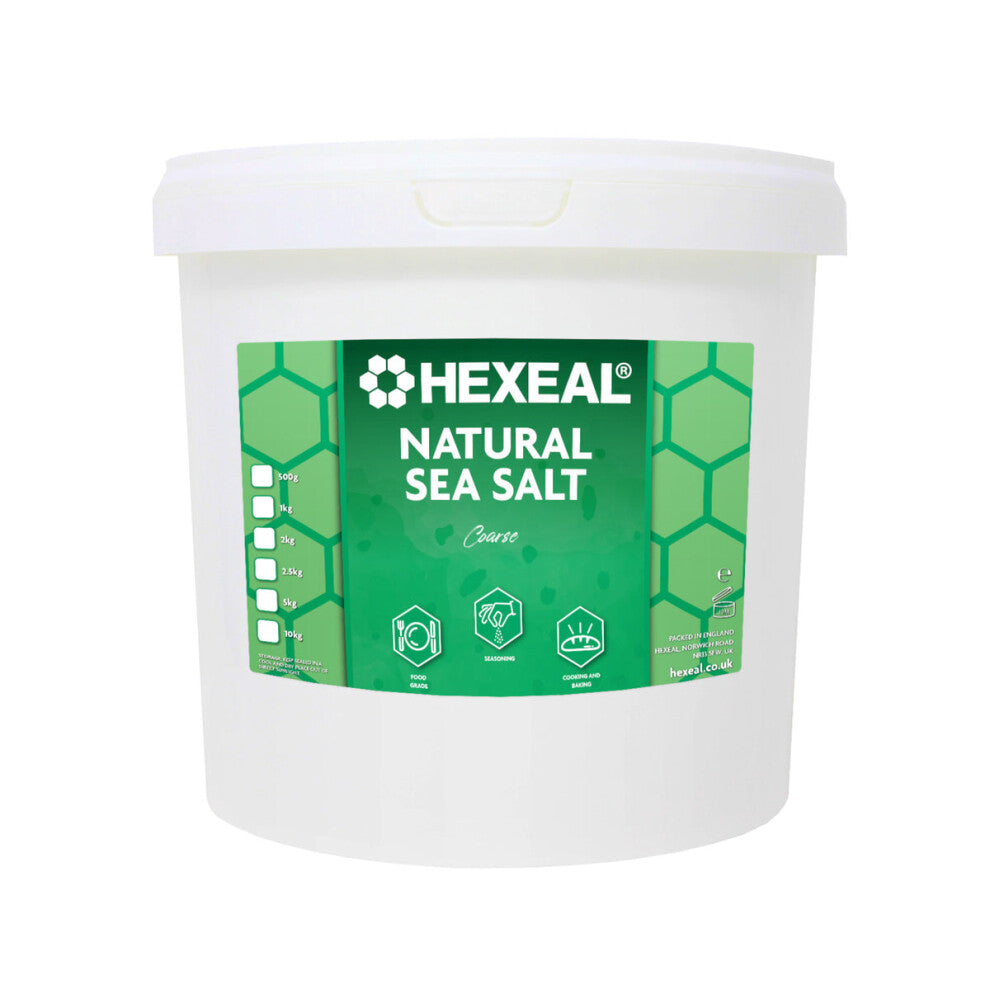 Hexeal Natural Sea Salt 2.5kg - 2.5kg Bucket of Food Grade Coarse Sea Salt