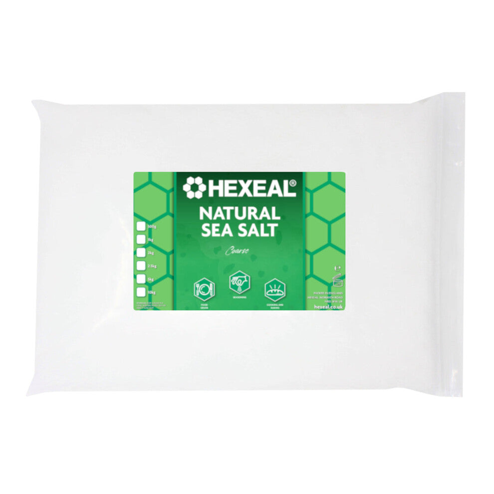 Hexeal Natural Sea Salt 5kg - 5kg Bag of Food Grade Coarse Sea Salt