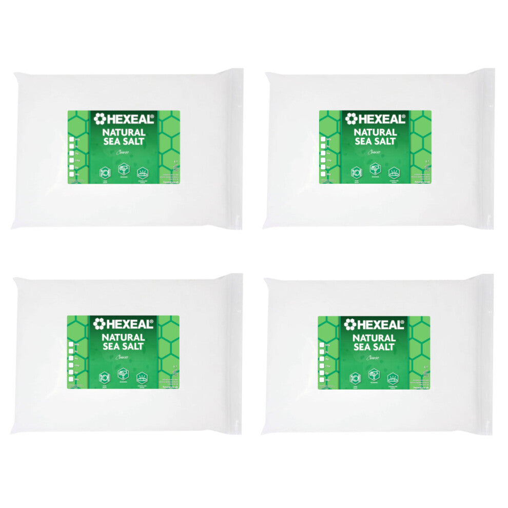Hexeal Natural Sea Salt - 4 x 5kg Bags of Food Grade Coarse Sea Salt