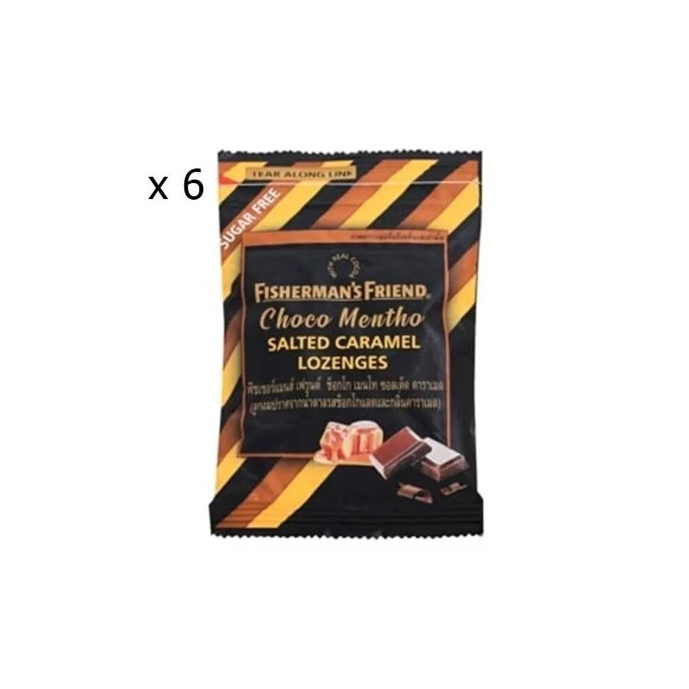 6 x Fisherman's Friend Choco Mento Salted Caramel Candy 25g