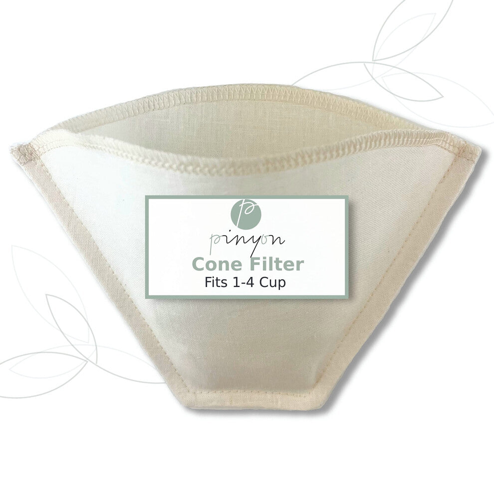 Cloth Reusable Cone Coffee Filter Size #2 - Made in Canada of Hemp and Organic Cotton - Zero Waste, Eco-Friendly, Natural Filter for Drip Coffee Maker