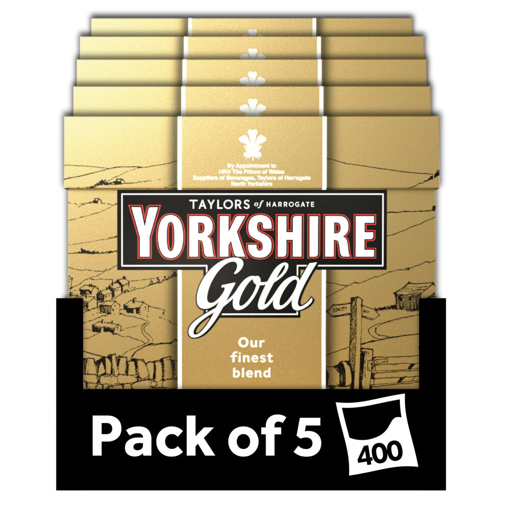 Gold Tea, 80 Tea Bags (Pack of 5, total 400 Teabags)