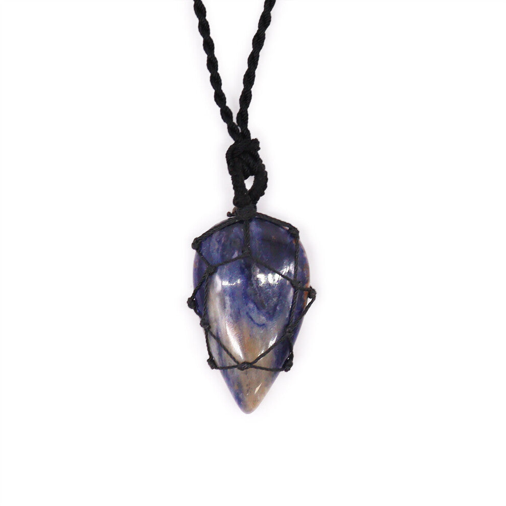 Laced Gemstone Teardrop Pendant Sodalite Gemstone Pendants