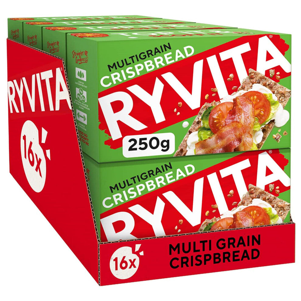 Ryvita Multigrain Crispbread | Healthy Snack | High in Fibre | 16 PACKS of 250g