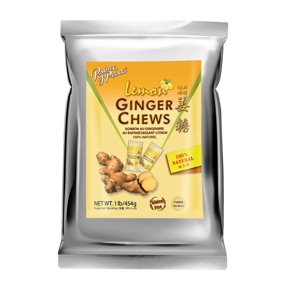 Prince of Peace Ginger Chews With Lemon, 1 lb. ? Candied Ginger ? Lemon Candy ? Lemon Ginger Chews ? Natural Candy