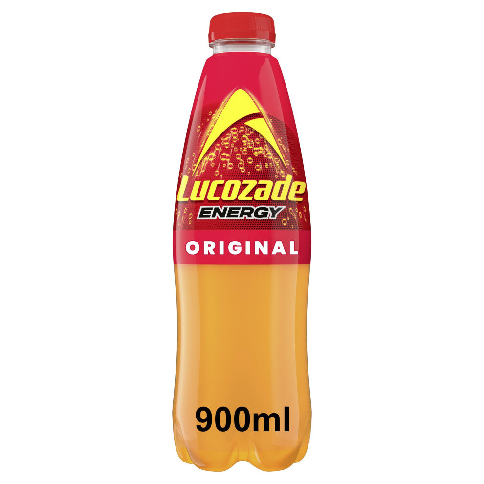 Lucozade Energy Original 900ml Pack of 12 - Glucose and Vitamin B3 to Reduce Tiredness (400456)