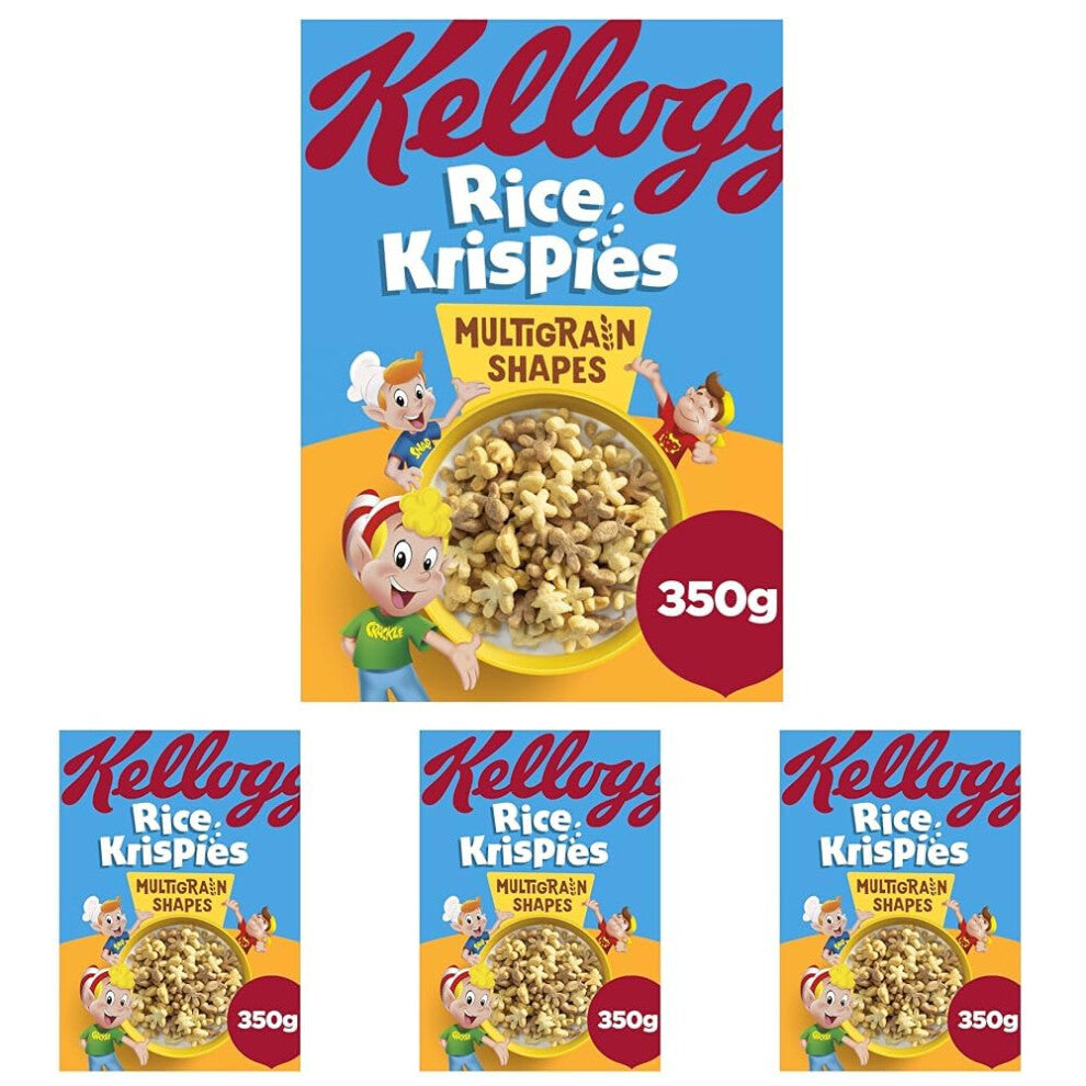 Kellogg's Rice Krispies Multigrain Shapes Breakfast Cereal Box, 350g (Pack of 4)