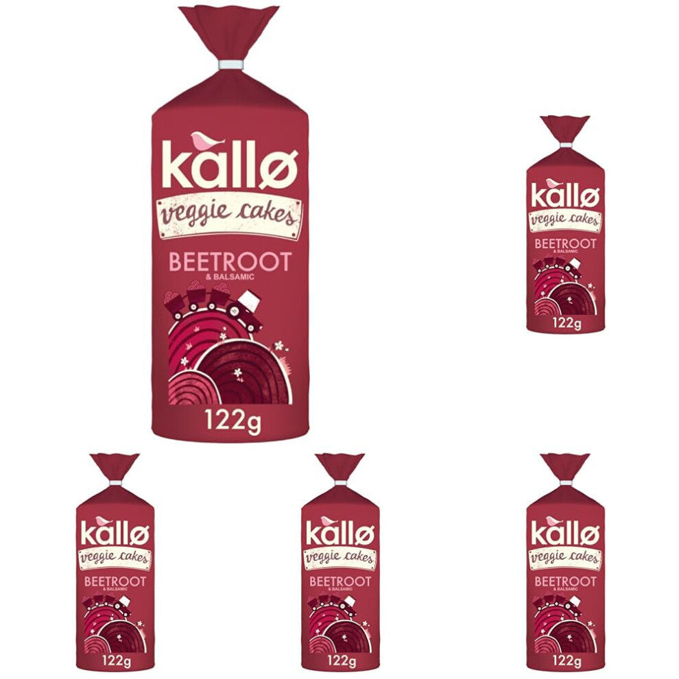 Kallo Beetroot & Balsamic Veggie Cakes, Lentil & Pea Puffed Crackers Made From Plants, Low Fat Healthy Snacks, Vegan Friendly, Gluten Free, No