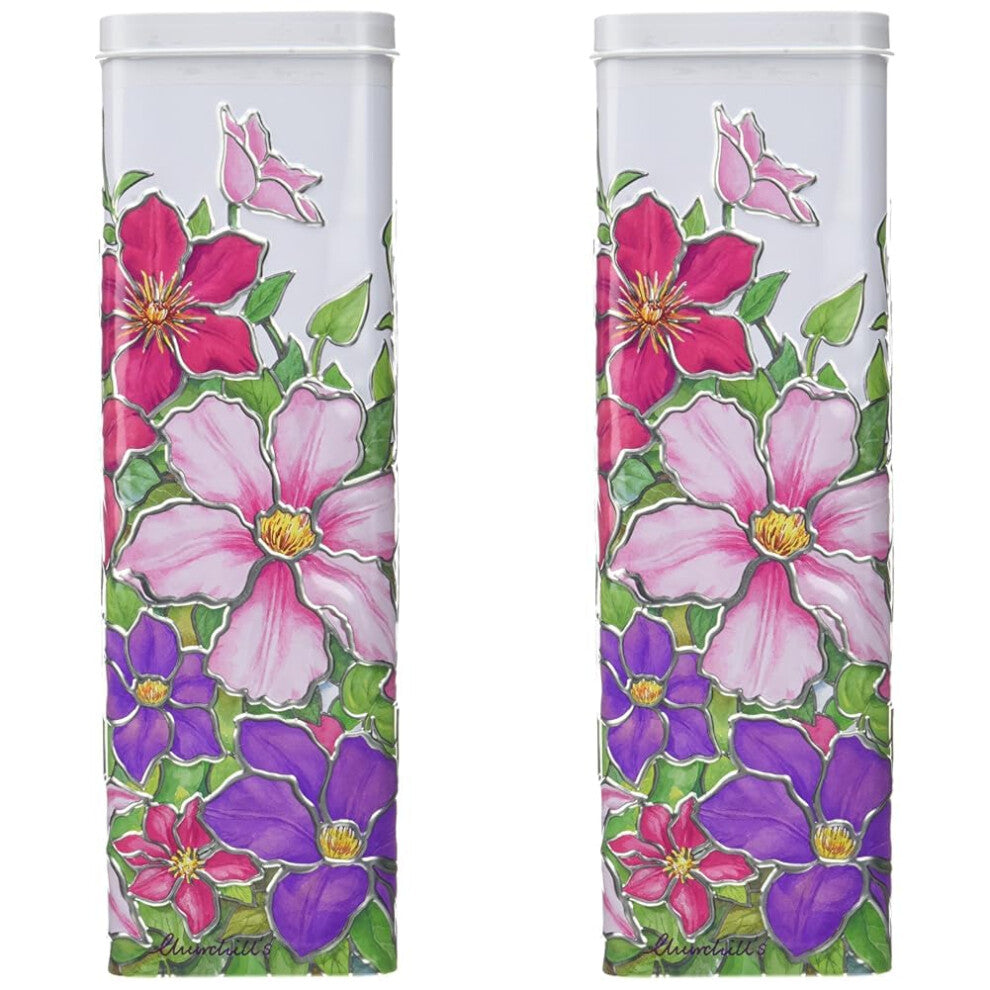 Churchill's Confectionery Clematis Tin with Shortbread Rounds 150 g (Pack of 2)