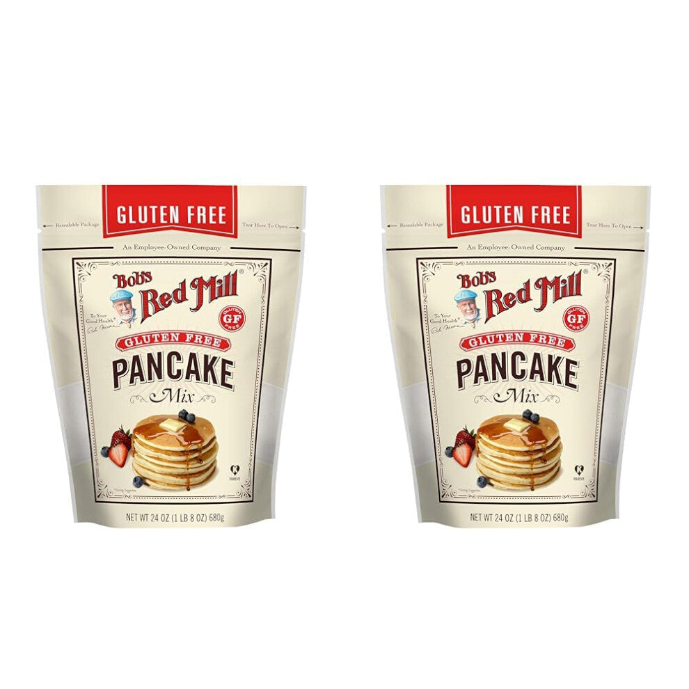 Bob's Red Mill - Gluten Free Pancake Mix, More Than 50% Whole Grain, 680g Pouch (Pack of 2)