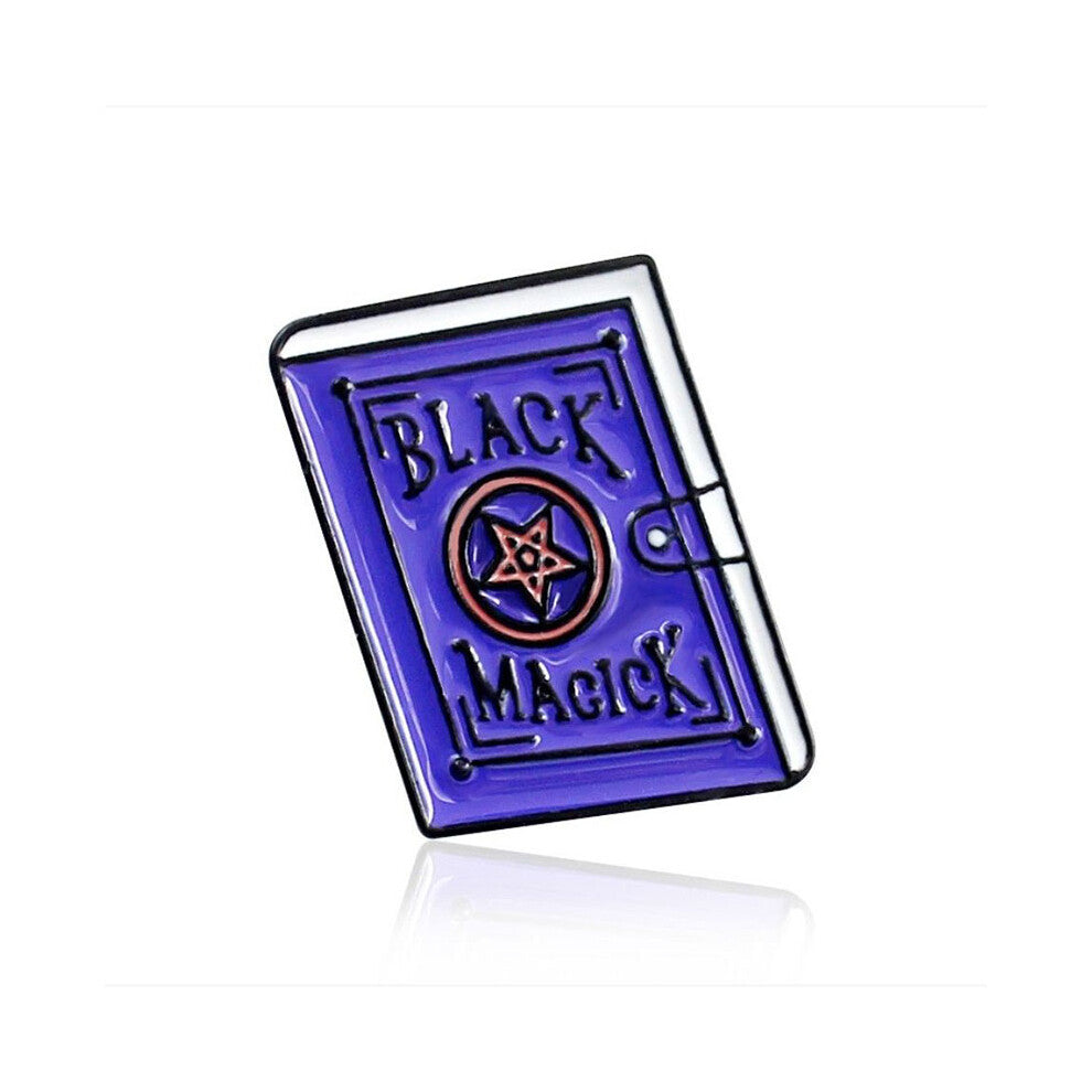 (MagicBook) Brooch Enamel Creative Death Pins Halloween Badge Potion Cat Witch Skull Candle