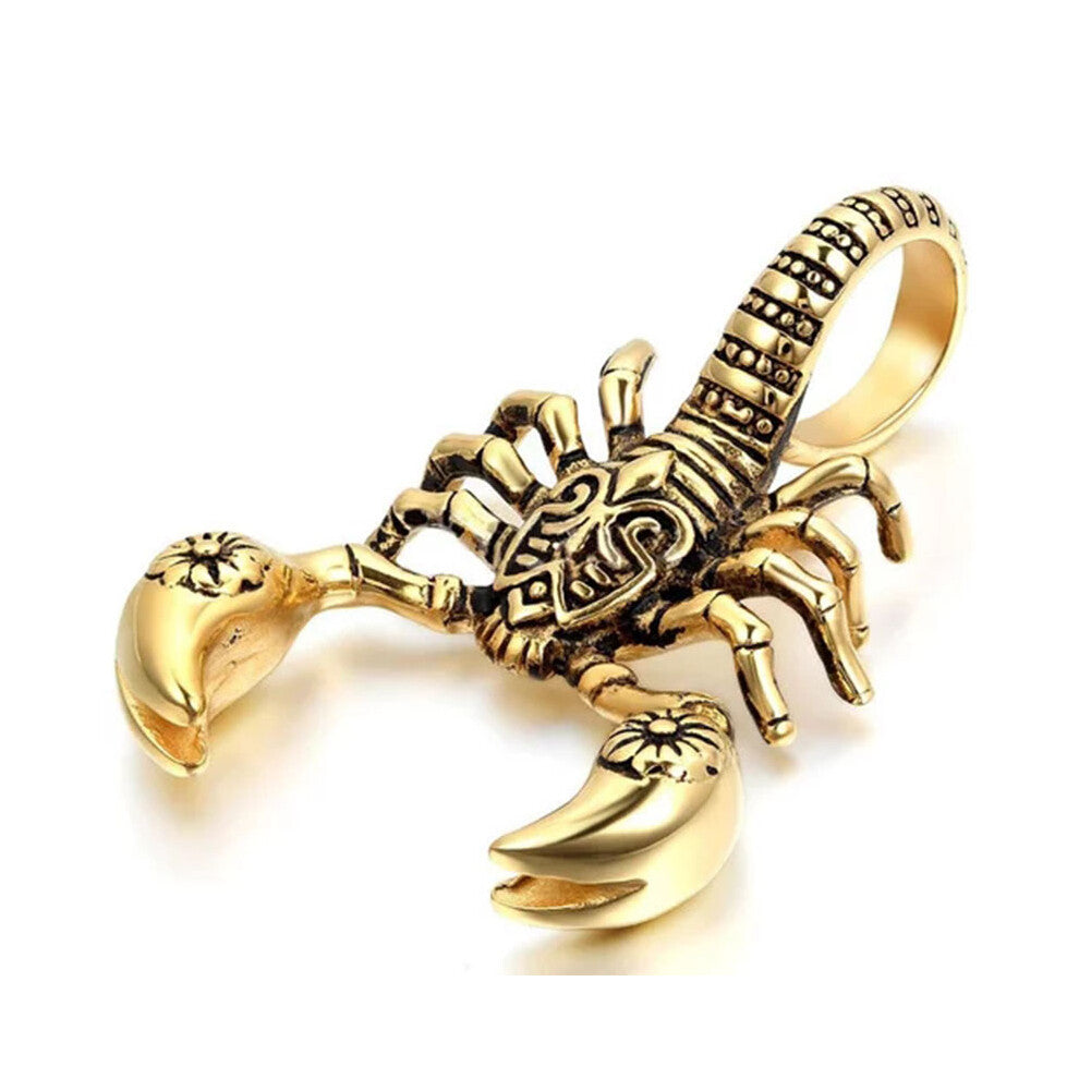 ( Gold) Stainless Mens Womens Steel Scorpion Biker Pendant Necklace Jewelry Xmas Gift