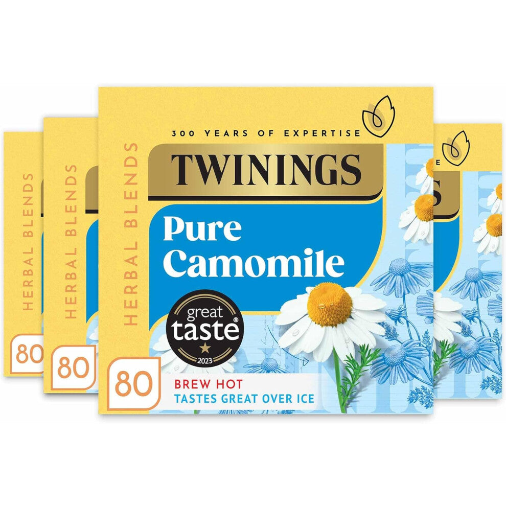 Twinings Pure Camomile, 320 Tea Bags (Multipack of 4 x 80 Bags)