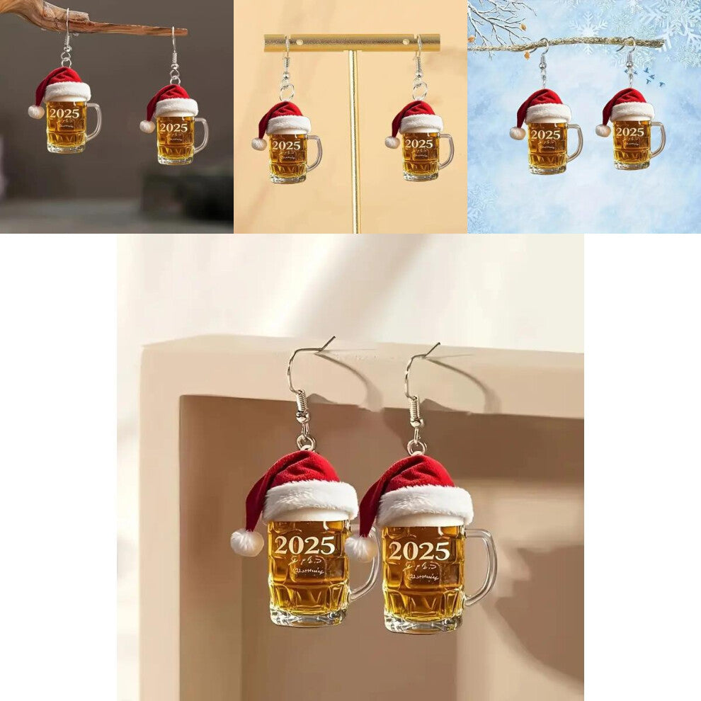 Elegant Fashion Ol Style Beer Cup Earrings Perfect For Winter Accessories Womens