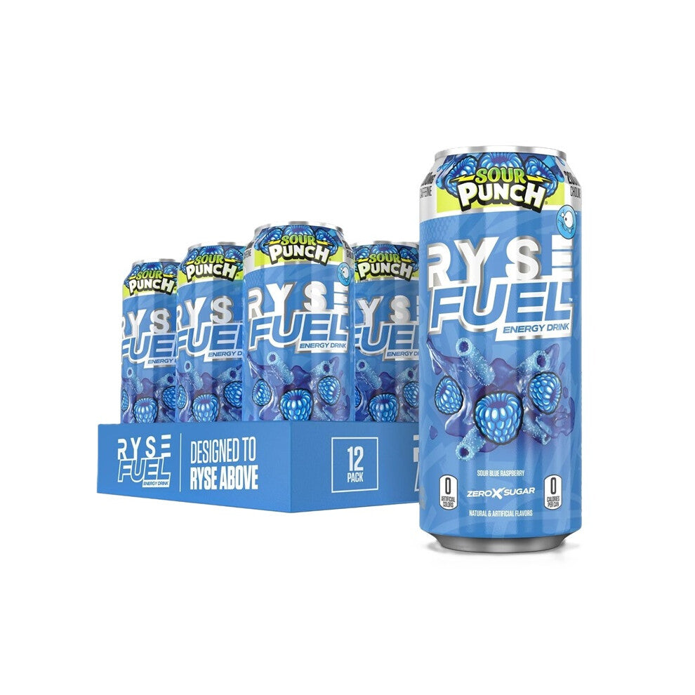 Fuel Energy Drink, Sour Blue Raspberry - 12 x 473 ml.