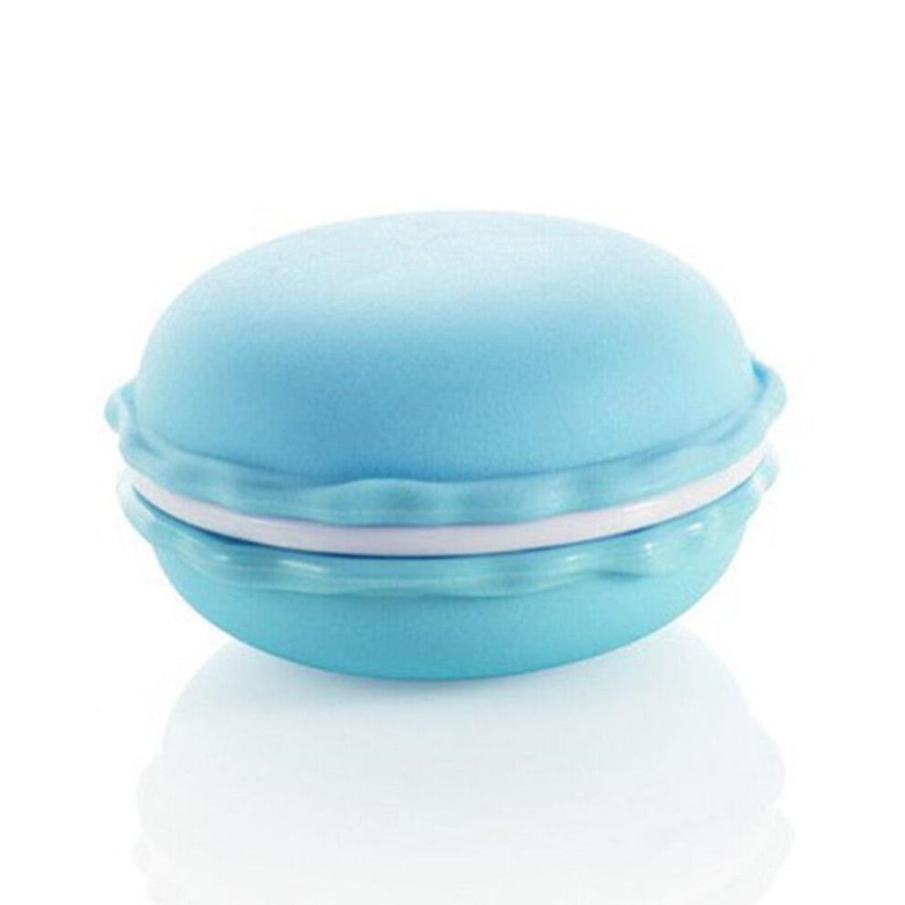 (blue) Portable Circle Cute  Mini Macaroon Cookie Design Candy Color Storage Box Jewelry Box Mini Chocolate Snacks Box