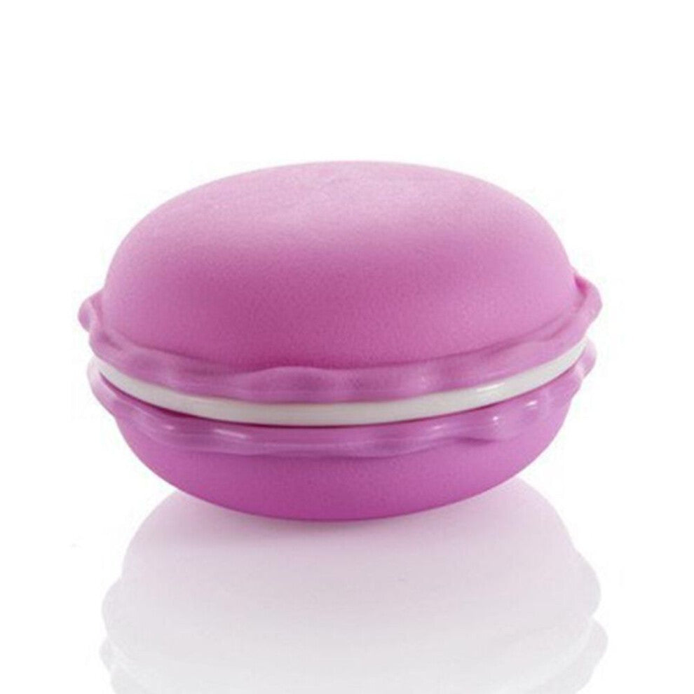 (purple) Portable Circle Cute  Mini Macaroon Cookie Design Candy Color Storage Box Jewelry Box Mini Chocolate Snacks Box