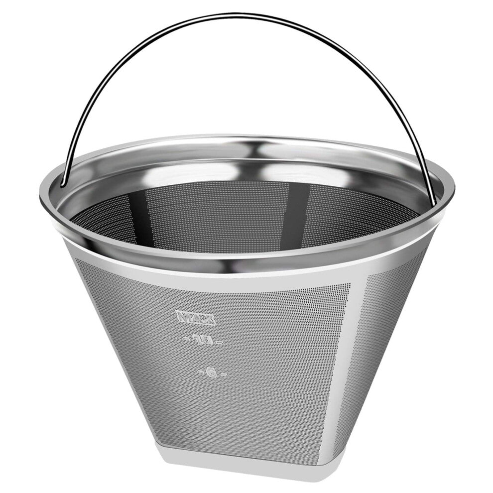 #4 Reusable Permanent Cone Coffee Filters  8~12 Cup Size 4 Coffee Filters  Perfect Fit for Cuisinart Hamilton Beach Coffee Maker Filter  Replace Cuisi