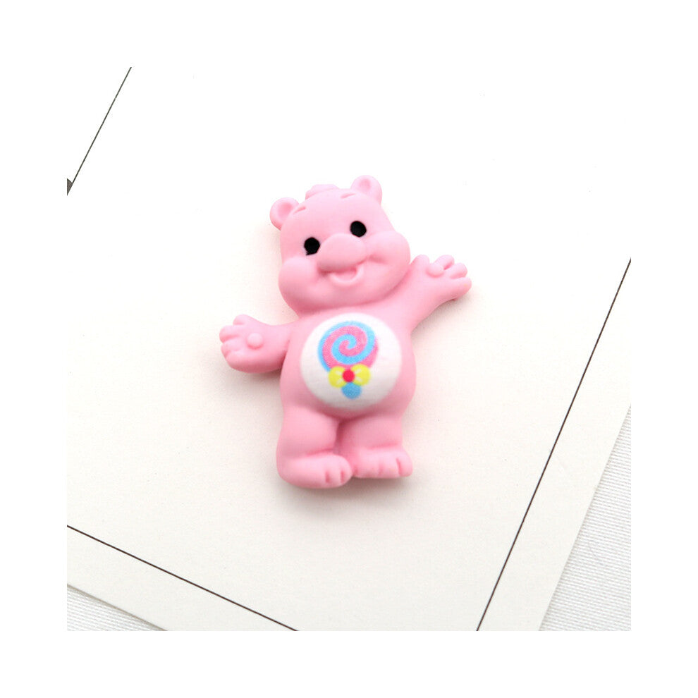 (Pink) Bears Cartoon Care Figuer Toys Resin Ornaments Cake Kids Gifts Decorations