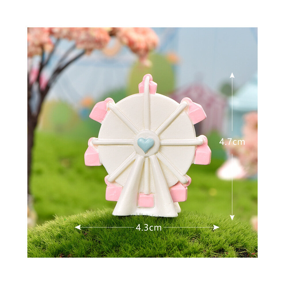 (Ferris Wheel) Playground Resin Charming Micro Landscape Diy Decoration Carousel Cake
